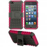 Wholesale iPhone 5 5S TPU+PC Dual  Hybrid Case with Stand (Black-Red)